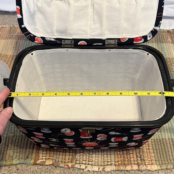 Black Sewing Box with Colorful Spool Pattern - Picture 6 of 9